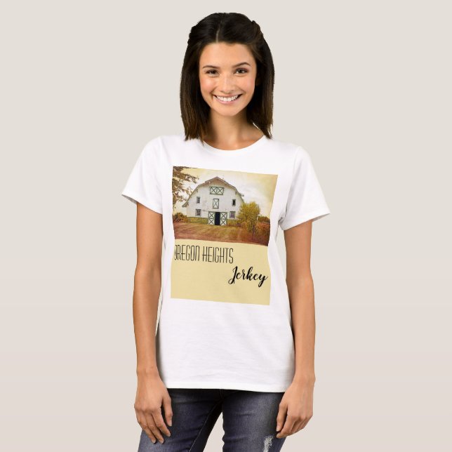Personalised Business T-Shirt Sunset Barn Country (Front Full)
