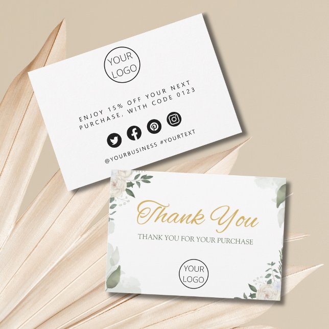 Personalised Business Thank You Card (Personalized Business Thank You Card floral)