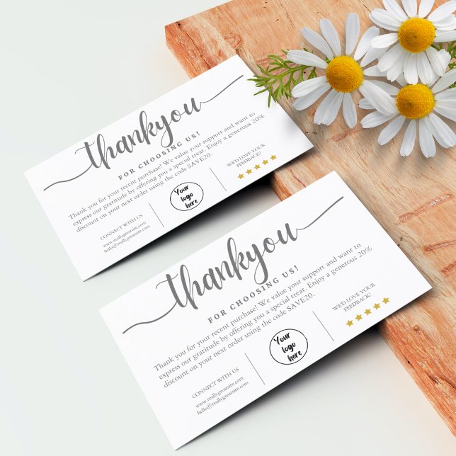 Personalised Business Thank You Card (Personalized Thank You Card Printable Thank You Card Design Gray)