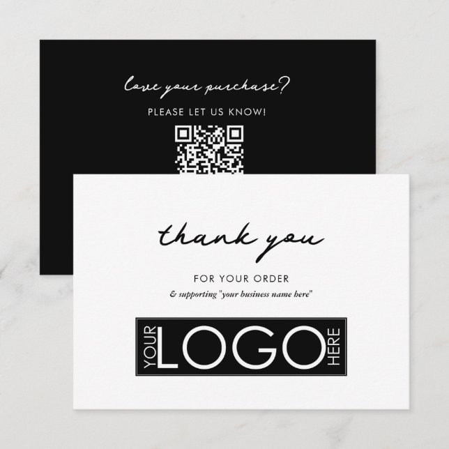 Personalised Business Thank You Logo Black White (Front/Back)