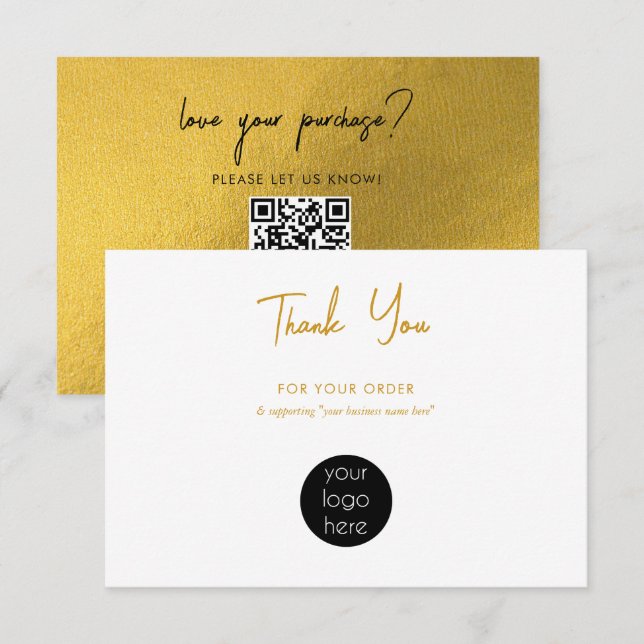 Personalised Business Thank You Logo Gold (Front/Back)