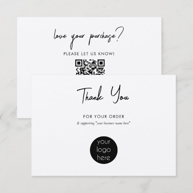 Personalised Business Thank You Logo Kraft Card (Front/Back)
