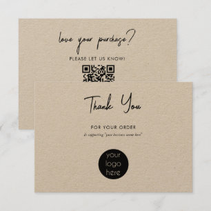 Personalised Business Thank You Logo Kraft Card