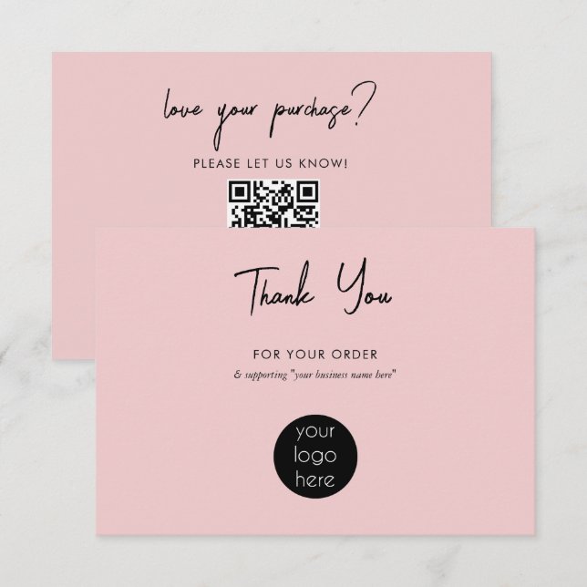 Personalised Business Thank You Logo Pink (Front/Back)