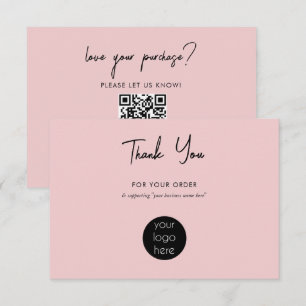 Personalised Business Thank You Logo Pink Card