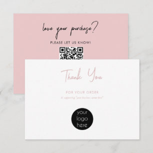 Personalised Business Thank You Logo Pink Card