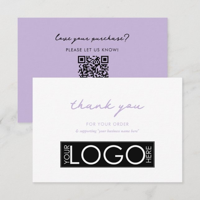 Personalised Business Thank You Logo Purple (Front/Back)