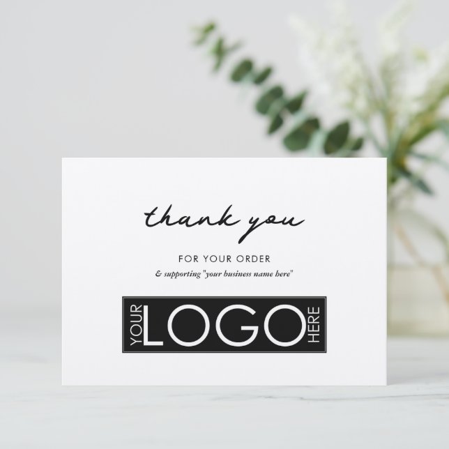 Personalised Business Thank You Logo Rustic Kraft (Standing Front)