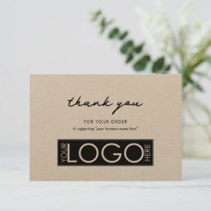 Personalised Business Thank You Logo Rustic Kraft