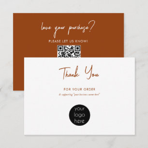 Personalised Business Thank You Logo Terracotta  Card