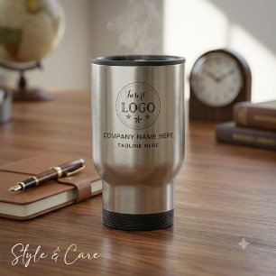 Personalised Business Travel Mug with Info
