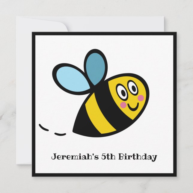 Personalised Busy Bumblebee Invitation (Front)