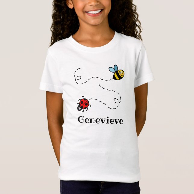 Personalised Busy Bumblebee & Ladybird Pattern T-Shirt (Front)
