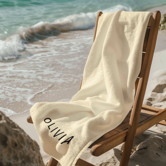 Personalised Buttercream Beach Towel | Custom Name (Creator Uploaded)