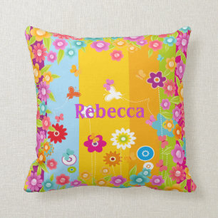 Personalised Butterflies and Flowers Cushion