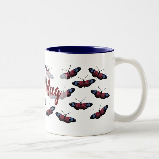 Personalised Butterflies Flight Two-Tone Mug (Right)