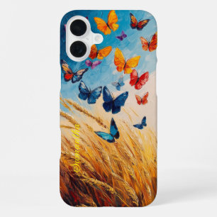 Personalised Butterflies in the Wheatfield iPhone 16 Plus Case