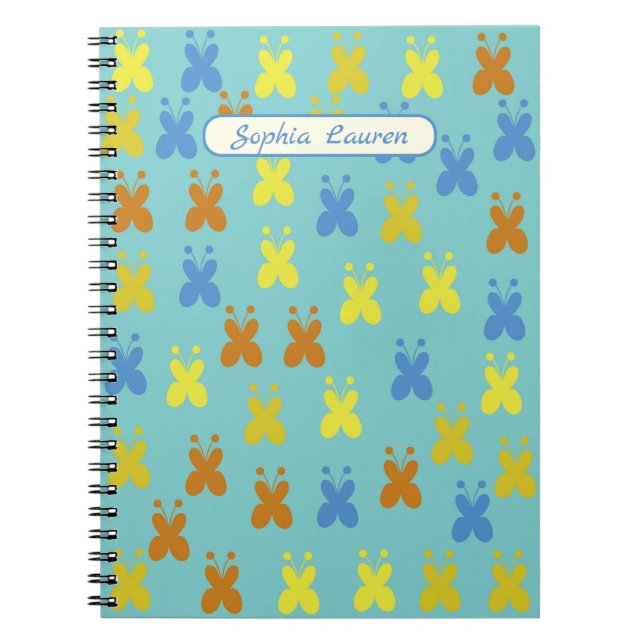 Personalised Butterflies Pattern Notebook (Front)