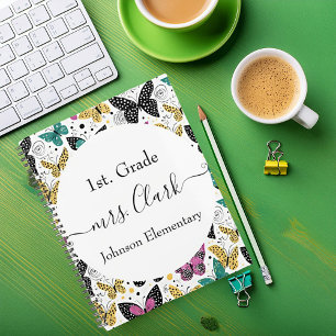 Personalised butterflies teacher lesson planner