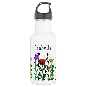 Personalised Butterfly and Flowers Pretty Art 532 Ml Water Bottle
