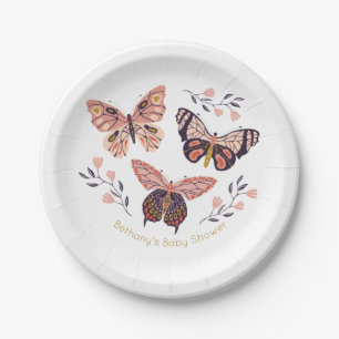 Personalised Butterfly Baby Shower Paper Plates
