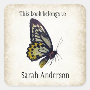 Personalised Butterfly Bookplate Sticker