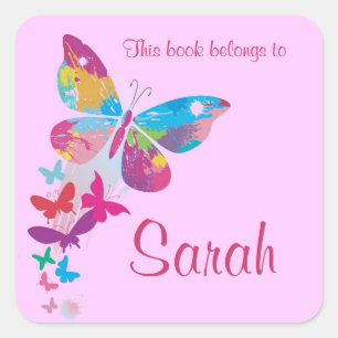 Personalised Butterfly Bookplate Sticker