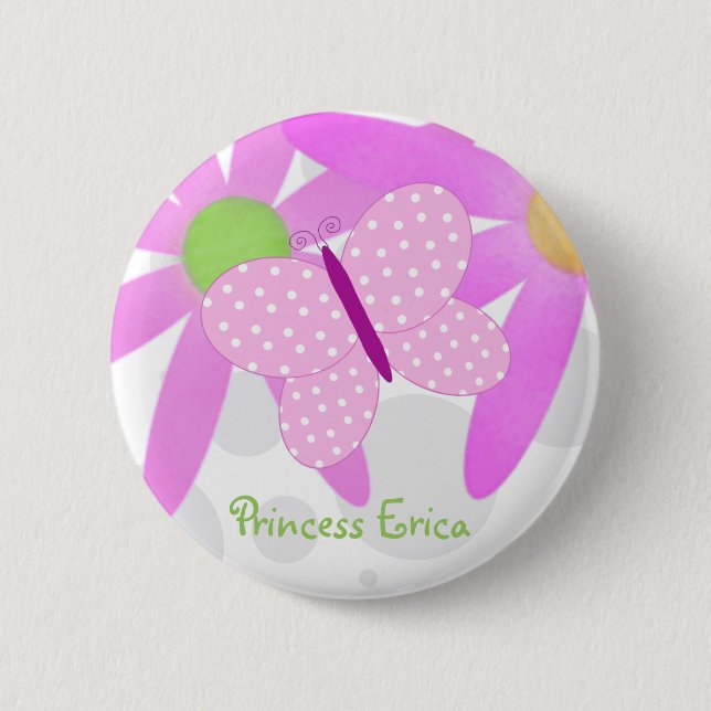 Personalised Butterfly Button (Front)
