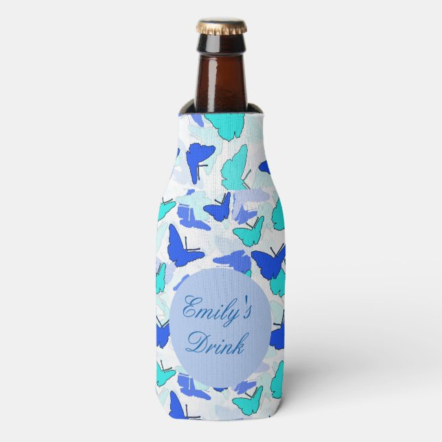 Personalised Butterfly Can or Bottle Cooler (Bottle Front)