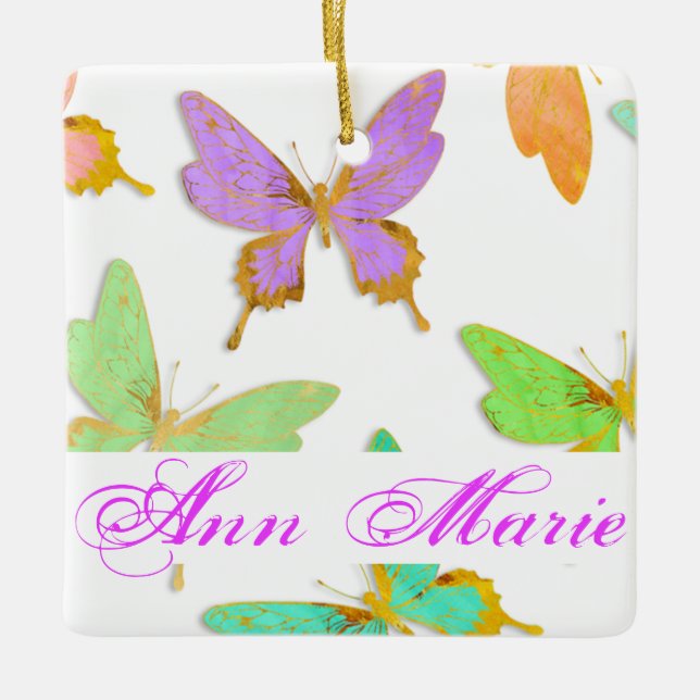 Personalised Butterfly Ceramic Ornament (Front)