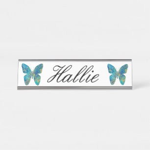 Personalised  Butterfly Desk Name Plate