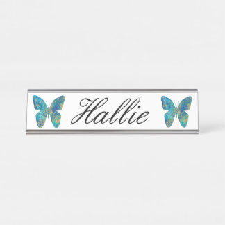 Personalised  Butterfly Desk Name Plate