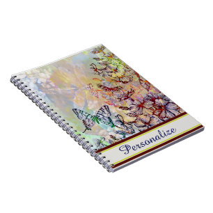 Personalised Butterfly, dragonfly and flowers Notebook