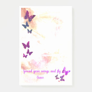 Personalised butterfly feminine post it  post-it notes