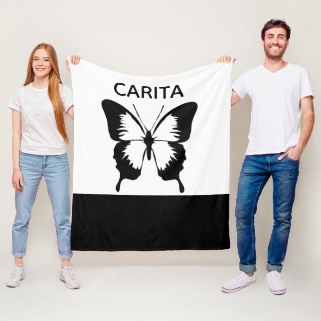 Personalised Butterfly Fleece Blanket (In Situ)