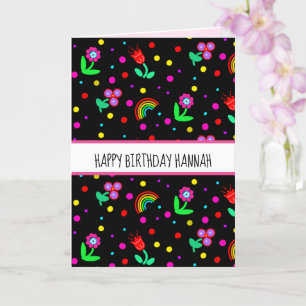 Personalised Butterfly Flowers Happy Birthday  Card