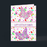 Personalised Butterfly Girl's Happy Birthday   Card<br><div class="desc">Personalised pretty purple and pink butterfly girl's Happy Birthday card.</div>