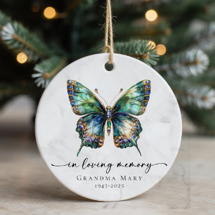 Personalised Butterfly In Loving Memory Keepsake Ceramic Tree Decoration