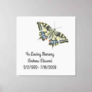 Personalised Butterfly Memorial Canvas Print