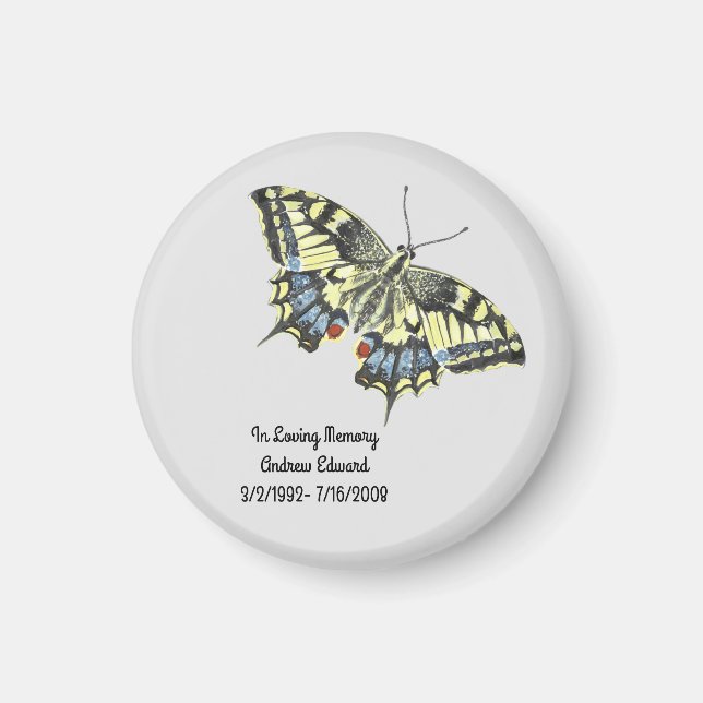 Personalised Butterfly Memorial Magnet (Front)