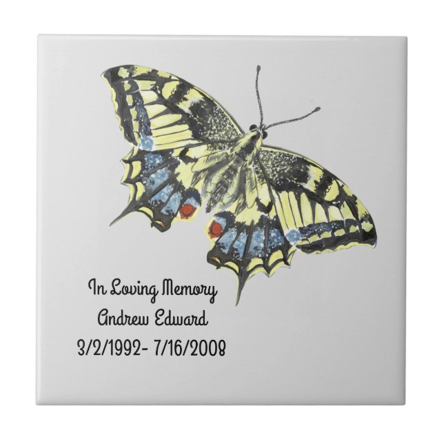 Personalised Butterfly Memorial Tile (Front)