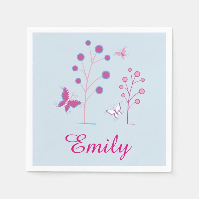 Personalised Butterfly Napkins (Front)