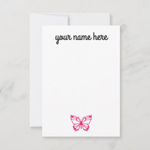 Personalised Butterfly Notecards for Girls