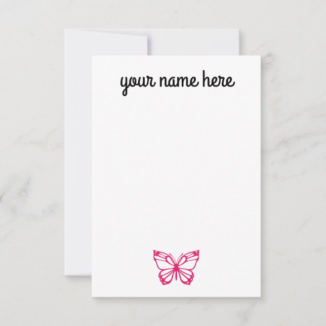 Personalised Butterfly Notecards for Girls (Front)