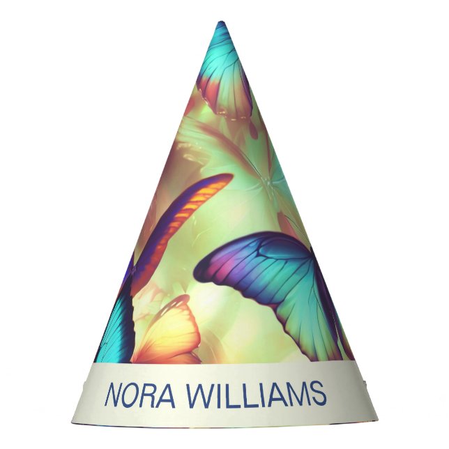 Personalised Butterfly Party Hat (Front)