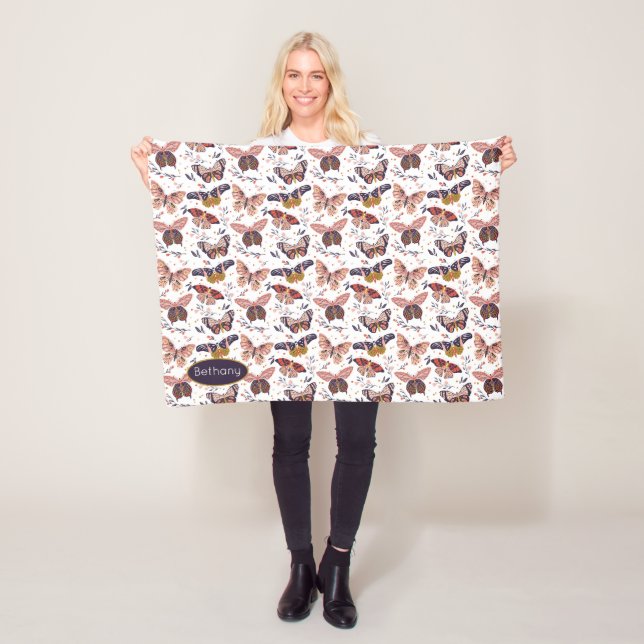 Personalised Butterfly Pattern Baby Blanket (In Situ)