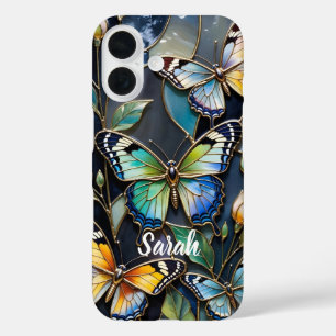 Personalised Butterfly Phone Case Stained Glass