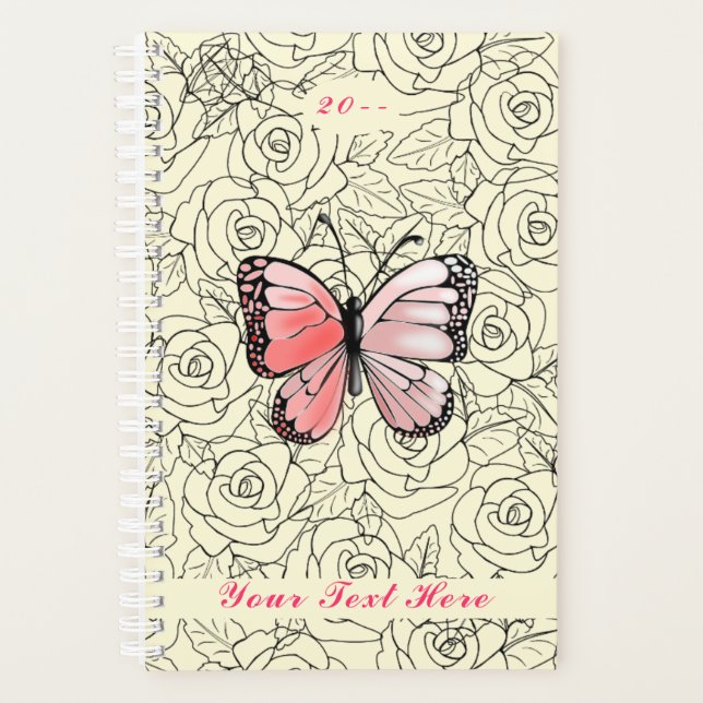 Personalised Butterfly Planner Custom Text Years (Front)