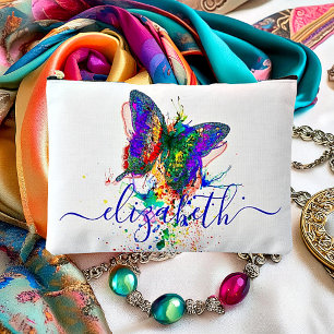Personalised butterfly splatter    accessory pouch