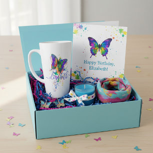 Personalised butterfly splatter   latte mug